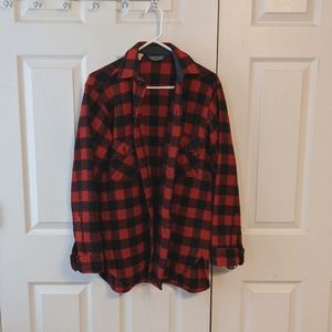 Lands' End Heavy Flannel Shirt Jacket